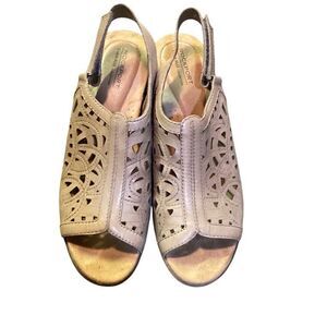 Rockport Cobb Hill Abbott Hi Vamp Yellow Leather Slingback Sandal size 10 N